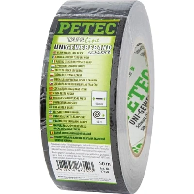 Imagen de PETEC 87350 Cinta adhesiva 48 15C +80C negro 50 de un lado