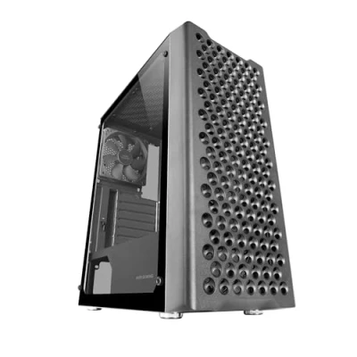 Imagen de Mars Gaming MC iPRO, Caja Profesional ATX, Rejilla Frontal de Malla 3D, Ventana Lateral Cristal Templado, Ventilador FDB Ultrasilencioso 12cm, PC con Soporte Refrigeración Líquida, Negro