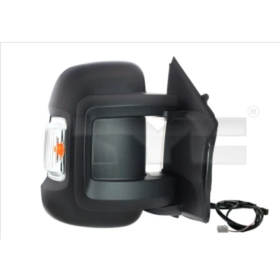 Imagen de espejo retrovisor Tyc 309 0198 izquierda para ajuste elect. espejo, convexo, calefactable, abatible eléctricamente, brazo corto de