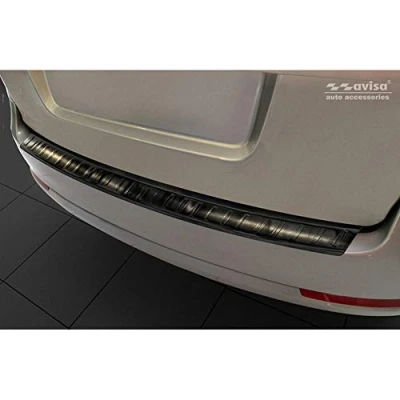 Imagen de Avisa Protector del Parachoques Trasero Inoxidable Negro Compatible con Skoda Octavia II Combi 2004 2013 (excl. Scout) &#039;Ribs&#039;