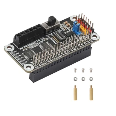 Imagen de XICOOLEE Motor y servo controlador HAT para Raspberry Pi Zero/Zero W/Zero WH/2B/3B/3B+/4B, adoptando chips duales PCA9685+TB6612, impulsa dos motores de CC