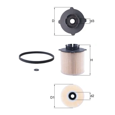 Imagen de MAHLE ORIGINAL KX 265D Filtro Combustible Cartucho filtrante OPEL: Zafira C Tourer, Insignia A Hatchback, Sports SAAB: 9 3 Berlina