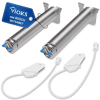 Imagen de VIOKS Juego de bisagras puerta repuesto para 00754867 Bosch muelle lavavajillas Balay Neff Siemens, lavavajillas, color azul con cable