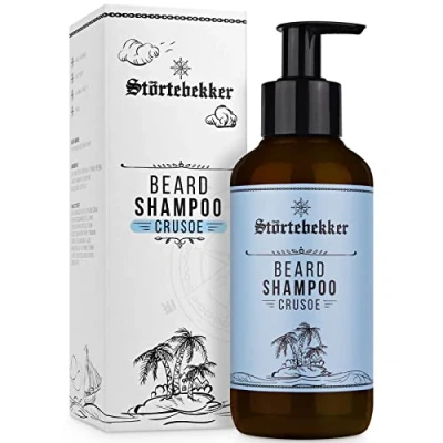 Imagen de Störtebekker® Premium Beard Shampoo Men Champú para barba de 200 ml el cuidado diario la Limpieza y óptimos Espuma rica Limpiador hombres