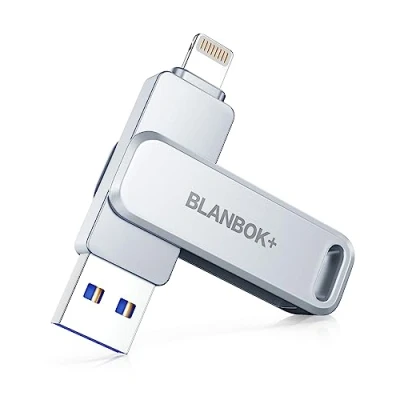 Imagen de BLANBOK+ Pendrive para Phone 128GB, Certificación MFI, Pen Drive 3 en 1 Tipo C Memoria USB 3.0 Externa Photo Stick iOS, Phone, Pad, Mac, PC, Android, Teléfono, Transferencia Rápida