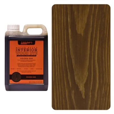 Imagen de Littlefair&#039;s Tinte para Madera 5ltr Acabado Premium, Fácil de Usar y Limpiar Basado en Agua, Seguro Ecológico Disponible Muchos Colores Color: roble dorado