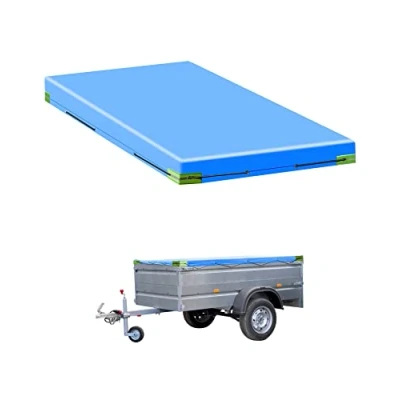 Imagen de QWORK® Lona per Remolque Plana con Cuerda de 209x115x10 cm Material PVC 420D Reforzado Automóvil 750 kg