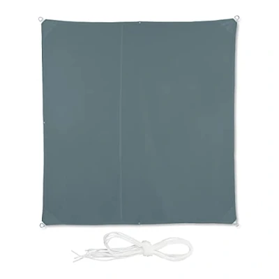 Imagen de Relaxdays Toldo Vela Cuadrado, 3 x m, Hidrorrepelente, Anti UV, con Cuerdas, Jardín, Terraza, Balcón, Piscina, Gris