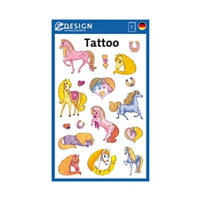 Imagen de AVERY Zweckform Z Design Kids Tattoos &#039;Pferde&#039;, beglimmert