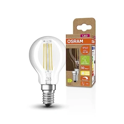 Imagen de OSRAM Lámpara LED SUPERSTAR+ CLASSIC P FIL 40, E14, forma minibola, 2,9W, 470lm, 2700K, luz blanca cálida, regulable, tecnología de filamento LED, optimo consumo energético, eficiencia energética B