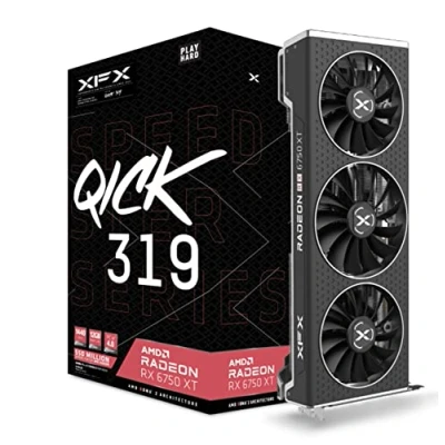 Imagen de XFX Speedster QICK319 Radeon RX 6750XT Core Tarjeta gráfica para Videojuegos con 12 GB GDDR6 HDMI 3 x DP, AMD RDNA™ 2 (RX 675XYJFDP)