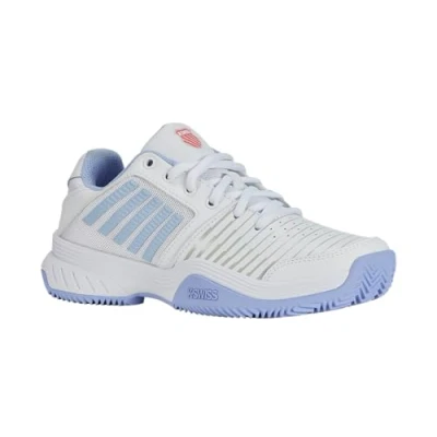 Imagen de K SWISS Court Express HB Zapatillas de tenis para tierra batida, Mujer, Talla: 38, White/open air/strawberry ice Zapatos