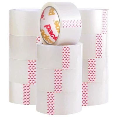 Imagen de Packatape® 12 Rollos de Cinta Embalaje 48MMx 66MM transparente para paquetes y cajas