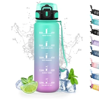 Imagen de Botella Agua, 500ml Agua Niños, Reutilizable a Prueba de Fugas, Cantimplora Infantil con Filtro, Fácil Limpiar, para la Escuela, Oficina, Viajar, Gimnasio, Rosa Cian