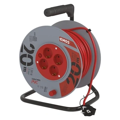 Imagen de 4 Compartimento EMOS Kabeltro mmel connettore 20 m, 3 x 1 schuko, DG 4ZR DB04 1000144,30;HJR 4AC