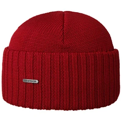 Imagen de Stetson Northport Gorro de Invierno Lana Merina Gorra Fabricada en Italia Marinero para Mujer/Hombre otoño/Invierno Rojo Talla única
