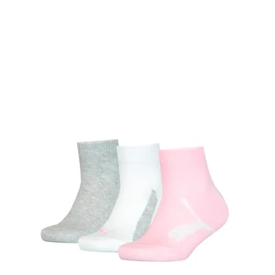 Imagen de PUMA Quarter Calcetines, Rosa (Pink/Grey), 39 42 (Pack de 3) Unisex niños