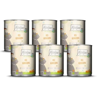 Imagen de MjAMjAM Comida húmeda Premium para Gatos naturalmente Deliciosa Pollo ecológico, Pack de 6 (6 x 800g), sin Cereales con Extra Carne