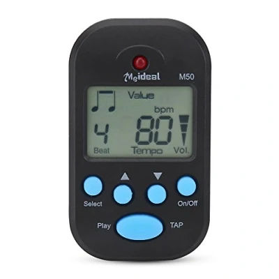 Imagen de Mini Metrónomo Portátil, Multifuncional con Tempo Digital Clip para Piano, Violín, Guitarra, Tambor de Trampa(Negro)