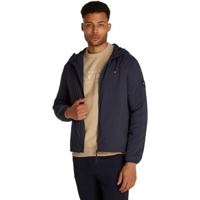 Imagen de Tommy Hilfiger Packable Hooded Jacket Chaqueta de entretiempo, Hombre, Talla: XL, Desert sky
