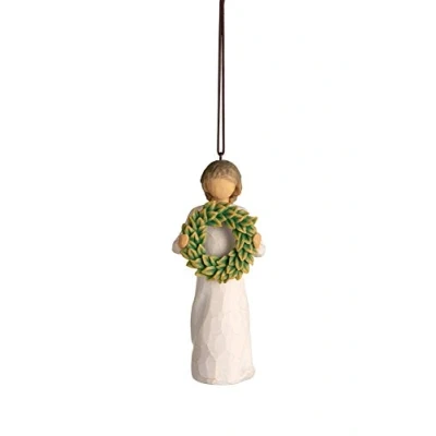 Imagen de Figura de niña con corona Navidad para colgar, Willow Tree, Home Deco, Enesco