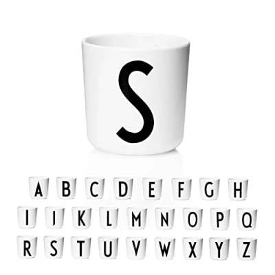 Imagen de design letters Eco Cup Blanco (A Z) Regalos para Niños Vasos Aprendizaje Bebe y 6+ meses Vaso de Entrenamiento BPA, BPS sin Apto Lavavajillas, 175 Ml
