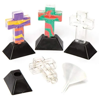 Imagen de Baker Ross Botellas en forma de cruz para decorar con arena (Pack 5), multicolor