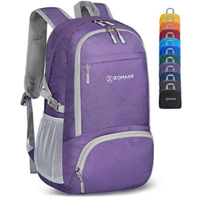 Imagen de ZOMAKE Mochila Plegable Ligera Mochilas de Senderismo Pequeña Con Resistencia Al Agua 30L Para Hombre Mujer Viaje Trekking Deporte(Violeta)