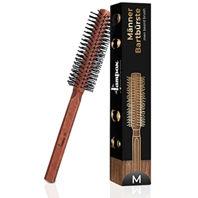 Imagen de lampox cepillo redondo para barba hombre, y pelo corto mediano (M)
