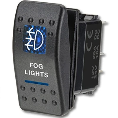 Imagen de E Support™ coche auto de 12V 20A 24V 10A LED azul interruptor palanca basculante luz 5 Pines Fog Light