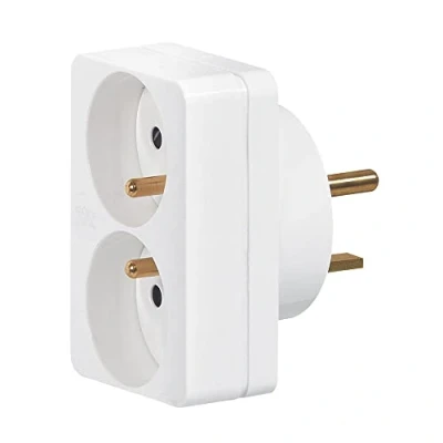Imagen de Legrand LEG90038 Adaptador de 2 tomas (2P + T, 16 A, con clavija 20 A)
