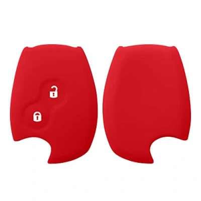 Imagen de kwmobile Funda Compatible con Renault Dacia Llave de Coche 2 Botones Carcasa Protectora Silicona para Case en Rojo