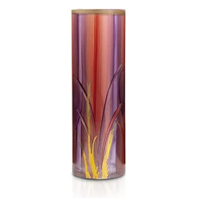 Imagen de Angela Neue Wiener Werkstätte Florero cilíndrico de Cristal Pintado a Mano (10 cm), Color Rojo Burdeos