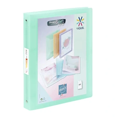 Imagen de Viquel Carpeta suave A4 MAXI personalizable con 4 anillas, respaldo de cm, para documentos A4, color verde translúcido
