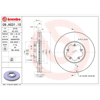 Imagen de Disco de freno BREMBO 09.A531.10