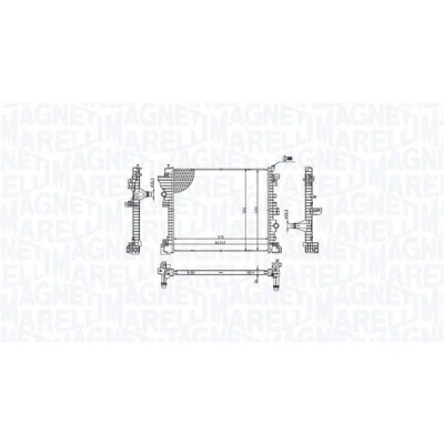 Imagen de MAGNETI MARELLI 350213214300 Radiador, refrigeración del motor para vehículos con caja de cambios manual 579 493 26 Aletas soldadas