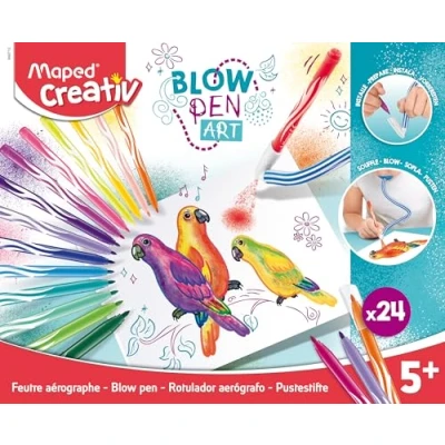 Imagen de Maped Creativ Blow Art BLOWPEN BASIC: Un kit completo para realizar dibujos asombrosos con efecto aerógrafo Cómoda caja de cartón guardar, 846712