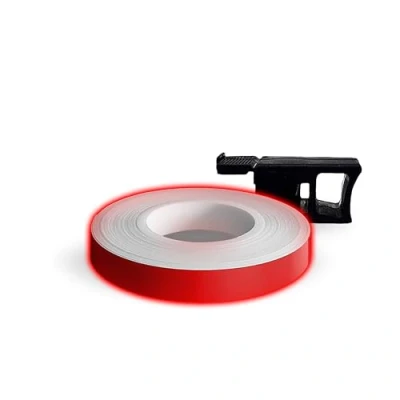 Imagen de 4R Quattroerre.it 10282 Wheel Stripes Tiras Reflectantes para Llantas de Moto con Aplicador, Rojo, 7 mm x 6 MT