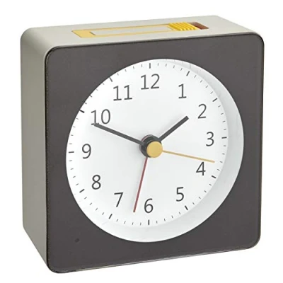 Imagen de TFA Dostmann Loom 60.1031.10 Despertador analógico (iluminación automática, Alarma Despertador, 85 x 50 125 mm), Color Gris y Amarillo