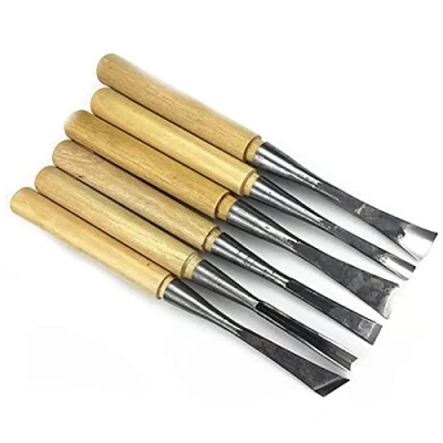 Imagen de Gubias Para Tallar Madera, 6 Piezas De Cinceles Mano Profesionales Juego Herramientas Carpinteros, Tornos Tallado Carpintería Bricolaje