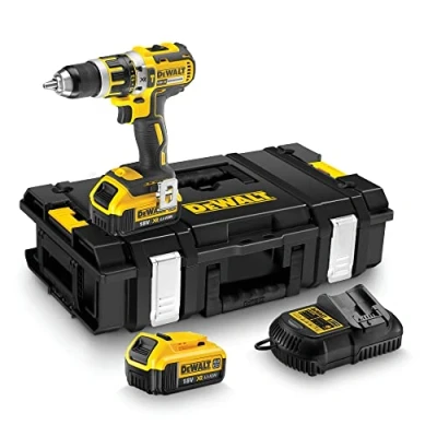 Imagen de DeWalt DCD795M2 QW Taladro Percutor a Batería Sin Escobillas XR 18V 13mm 60Nm con 2 Baterías Li Ion 4,0Ah y Maletín, Negro/Amarillo
