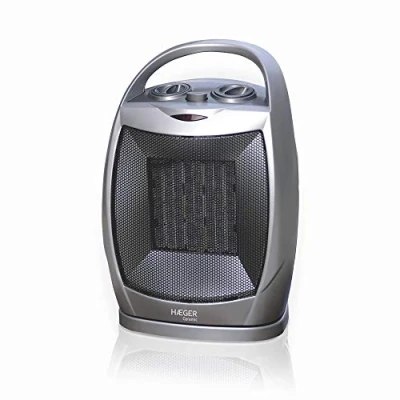 Imagen de HAEGER Ceramic Calefactor Termo Ventilador 1500W, 2 velocidades, Resistencia en cerámica, botón de selección: Off Apagado, Fan Ventilador, configuraciones Calor Ajustables: 750W /1500W