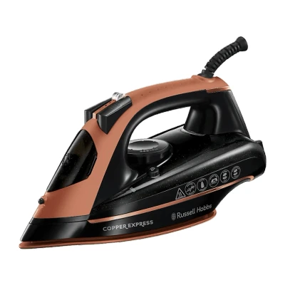 Imagen de Plancha de vapor Russell Hobbs Copper Express, 150 g/min, 0.32 l, Antical, Antigoteo, Marrón