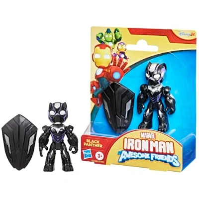 Imagen de Iron Man and His Awesome Friends Marvel, Figura de Black Panther con Accesorio