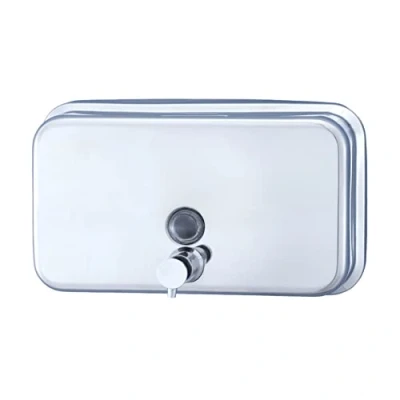 Imagen de Jofel Dosificador de Jabón para Pared, Rellenable con Líquido Capacidad 1L, Dispensador Baño Horizontal, Válvula Antigoteo y Anticorrosión, Clásica ALL1003B, Inox Brillo