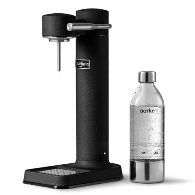 Imagen de Aarke Carbonator 3, Máquina para hacer Agua con Gas en Acero Inoxidable, incluye Botella 800ml, Acabado Negro