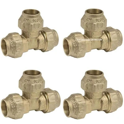 Imagen de Suinga Pack 4 TE LATÓN 20mm para tuberia de polietileno 20 mm, accesorio laton con Certificado Aenor