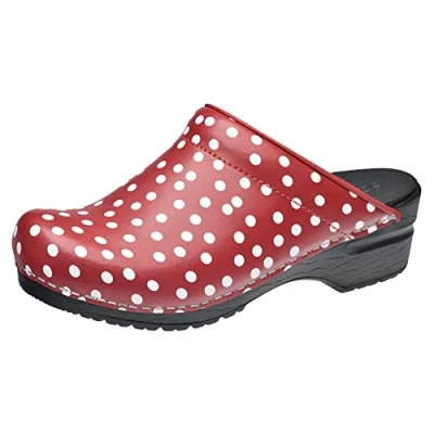 Imagen de Sanita Fenja Zuecos Abiertos Producto Artesanal Original para Mujer Plantilla de Forma anatómica con Espuma Blanda Rojo 37 EU