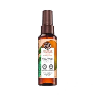 Imagen de Yves Rocher Bruma Corporal Perfumada BAIN DE NATURE Sensualidad Satinada para Cuerpo y Cabello 96% Ingredientes Naturales Vegana Botella Reciclada 100 ml (Mango &amp; Cilantro)