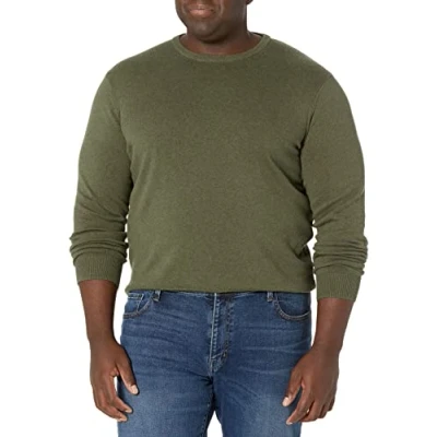 Imagen de Amazon Essentials Jersey de cuello redondo (Disponible en Tallas Grandes) Hombre, Verde Oliva Mezcla, M